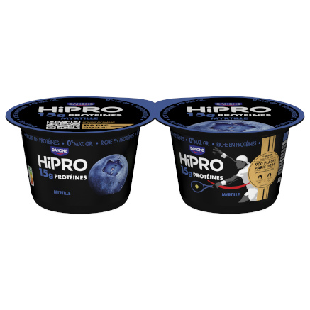 Promo Hipro yaourt protéiné 0% mg myrtille chez Intermarché