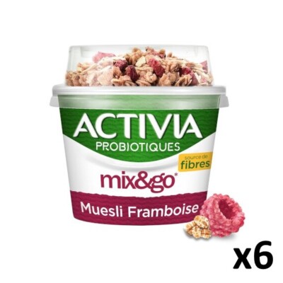 Activia Mix&Go Muesli Framboise  Spécialité laitière probiotiques & bifidus